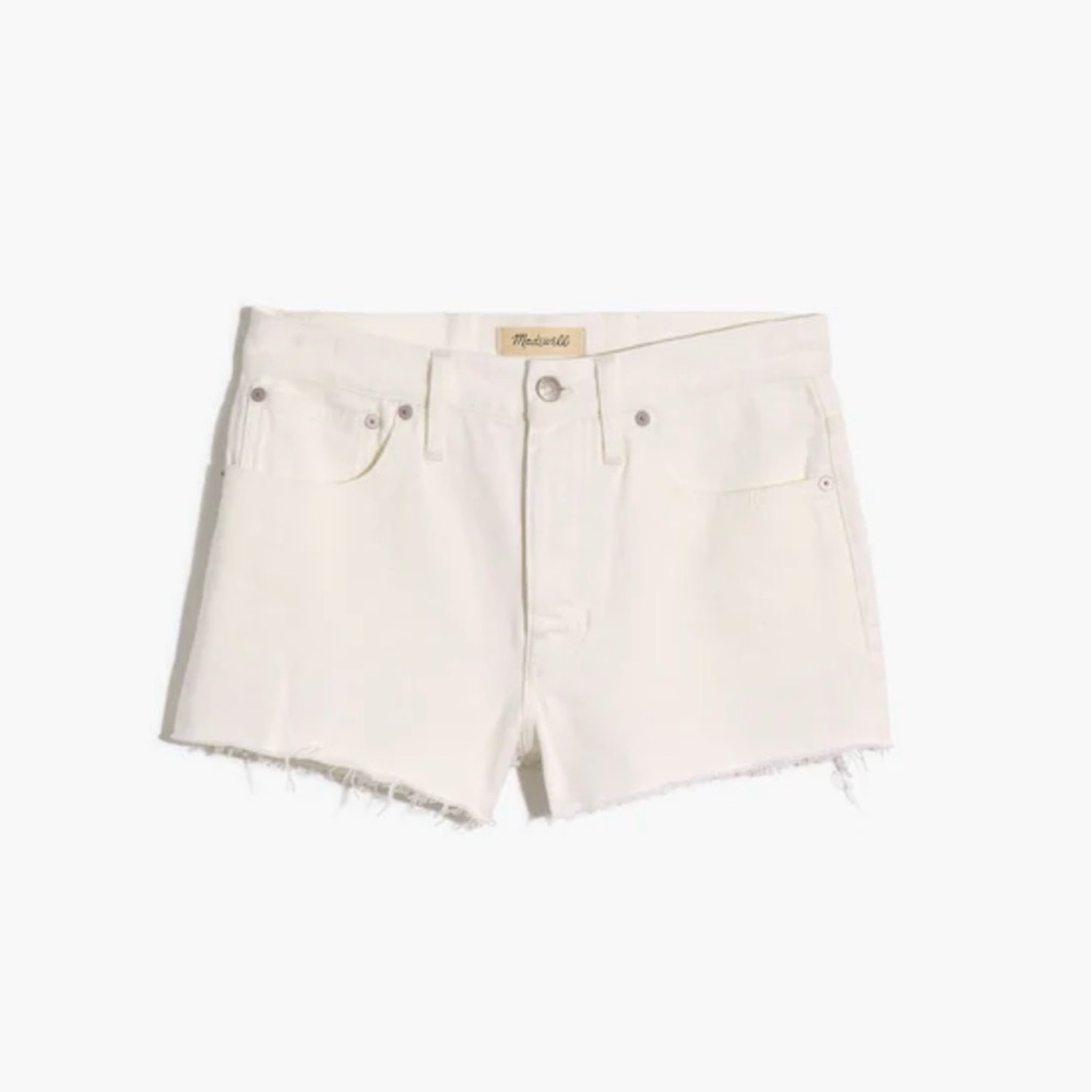 Madewell Relaxed Denim Shorts in Tile White